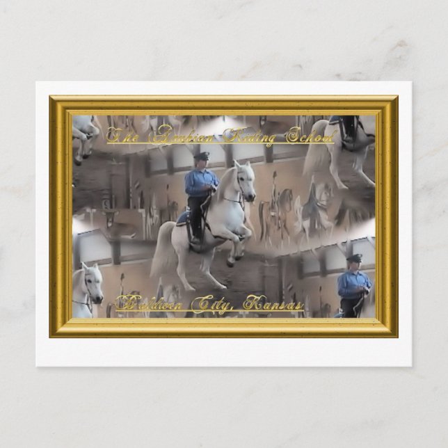 Levade avec carte postale du cavalier (Devant)