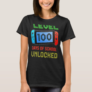 Level 100 Day of School Unlock Gaming smarter ga T-Shirt