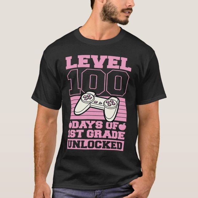 Level 100 Days of 1st Grade Unlocked Video Games G T-Shirt (Vorderseite)