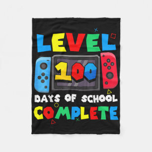 Level 100 Days of School Complete Gamer Video Game Fleecedecke