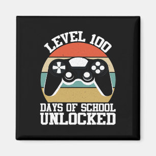 Level 100 Days of School Complete Gamer Video Game Magnet