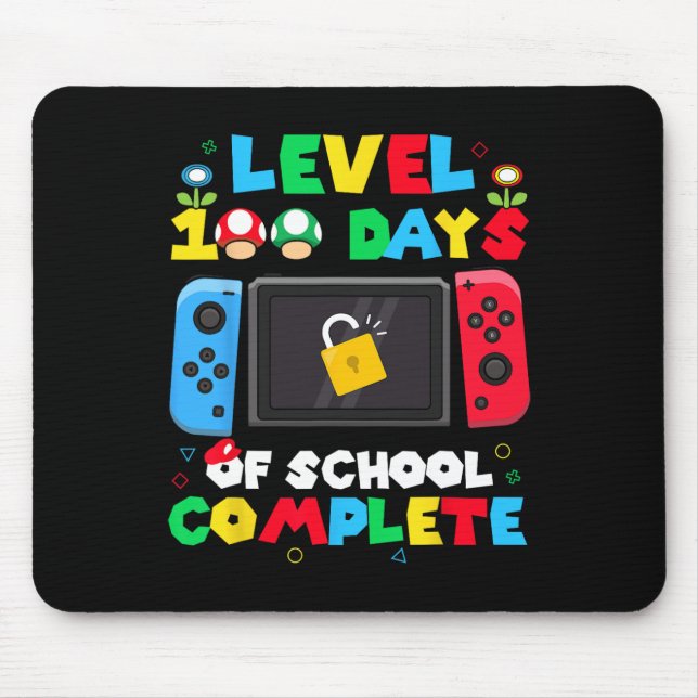 Level 100 Days of School Complete Gamer Video Game Mousepad (Vorne)