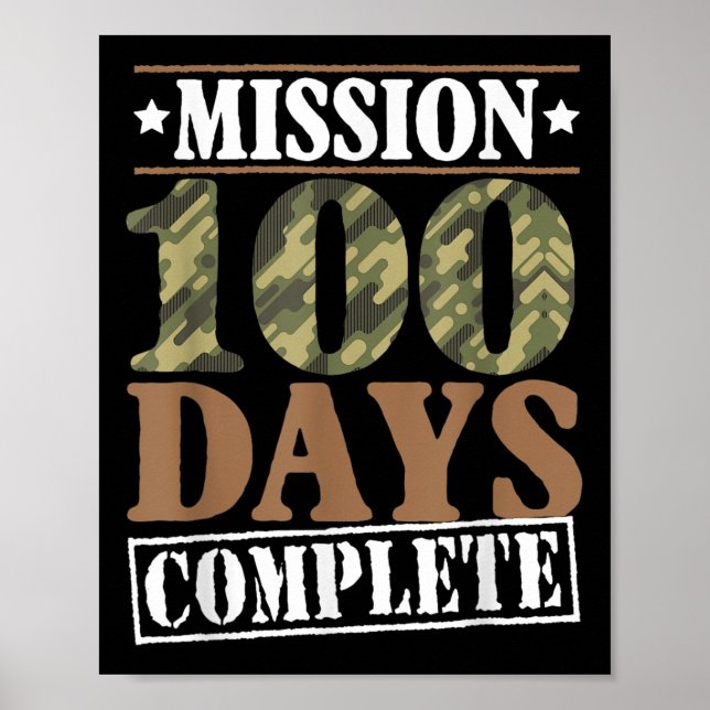 Level 100 Days of School Mission Complete Games Bo Poster (Vorne)