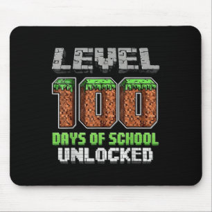 Level 100 Days of School Uncked Pixel Video Game Mousepad