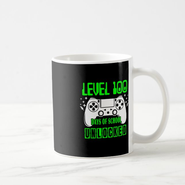 Level 100 Days of School Uncked Video Games Boys Kaffeetasse (Rechts)
