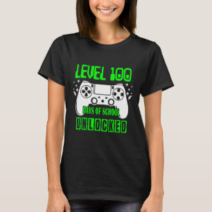 Level 100 Days of School Uncked Video Games Boys T-Shirt