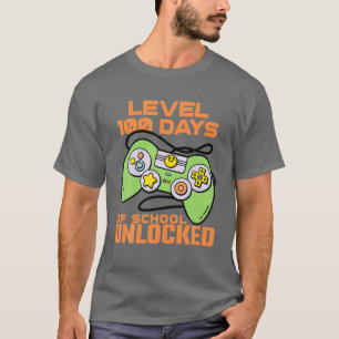Level 100 Days of School Uncked Video Games Boys T-Shirt