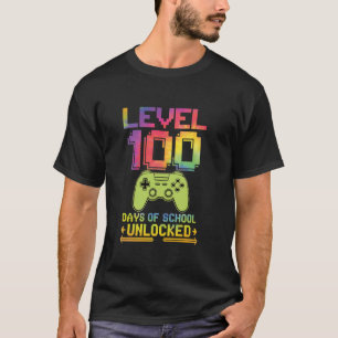 Level 100 Days of School Uncked Video Games Boys T-Shirt