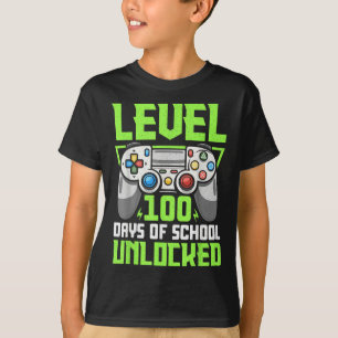 Level 100 Days of School Uncked Video Games Teac T-Shirt