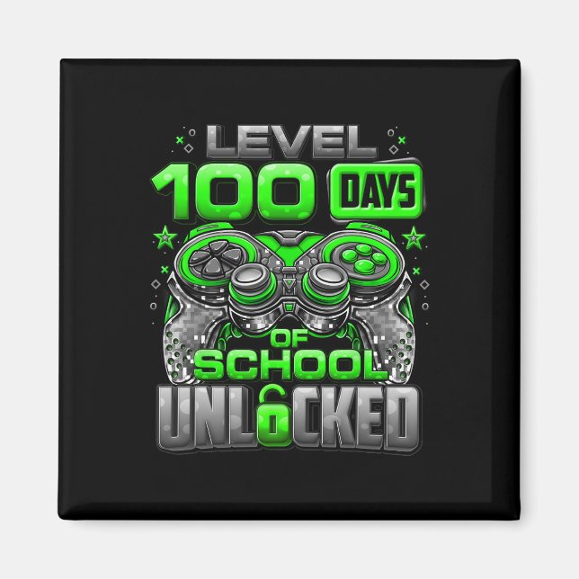 Level 100 Days of School Unlock Boys 100. Magnet (Vorne)