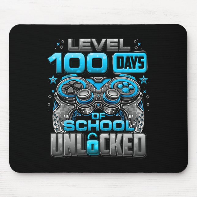 Level 100 Days of School Unlock Boys 100. Mousepad (Vorne)