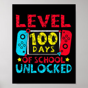 Level 100 Days of School Unlock Boys 100. Poster