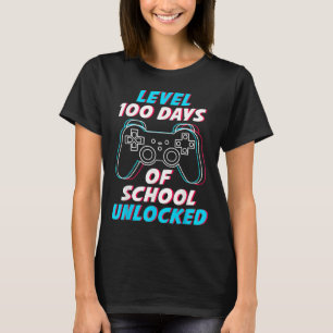 Level 100 Days of School Unlock Boys 100. T-Shirt