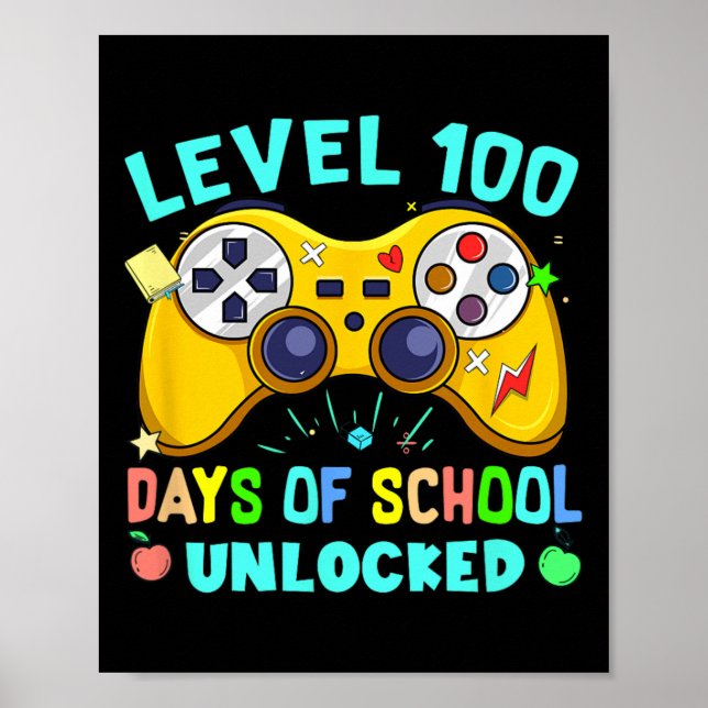 Level 100 Days of School Unlock Boys Kinder Video Poster (Vorne)