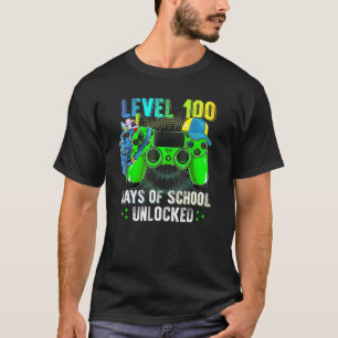 Level 100 Days of School Unlock Gamer 100 Day T-Shirt