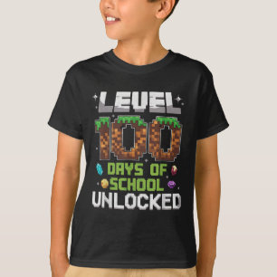 Level 100 Days of School Unlock Gamer Boy Kinder 1 T-Shirt