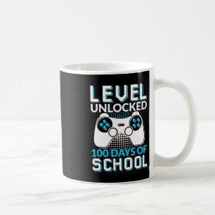 Level 100 Days of School Unlock Gamer Nerdy Team Kaffeetasse