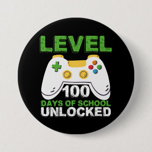 Level 100 Days of School Unlock Gamer Video Game Button