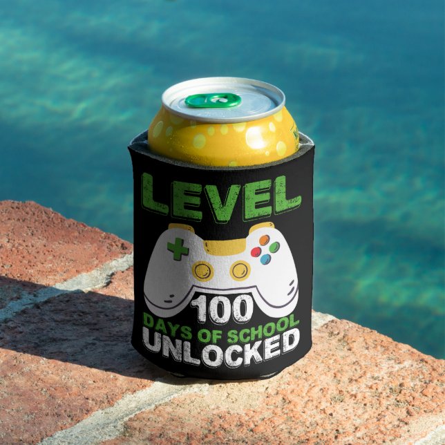 Level 100 Days of School Unlock Gamer Video Game Dosenkühler (In Situ Pool)
