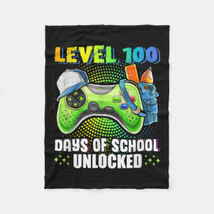 Level 100 Days of School Unlock Gamer Video Game Fleecedecke