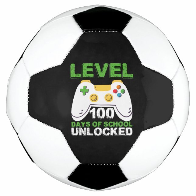 Level 100 Days of School Unlock Gamer Video Game Fußball (Vorderseite)