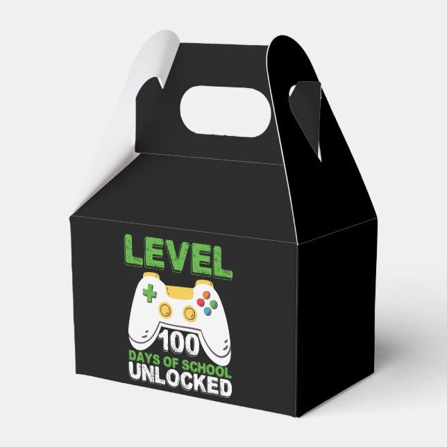 Level 100 Days of School Unlock Gamer Video Game Geschenkschachtel (Vorderseite)