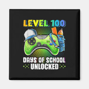 Level 100 Days of School Unlock Gamer Video Game Magnet