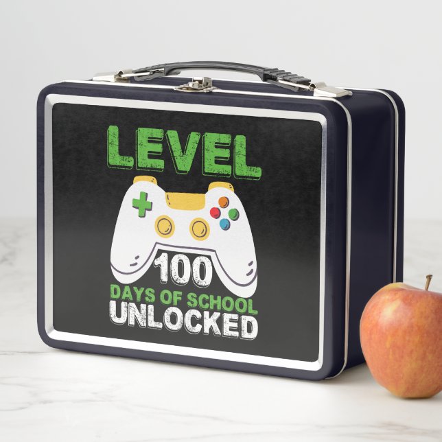 Level 100 Days of School Unlock Gamer Video Game Metall Brotdose (Beispiel)