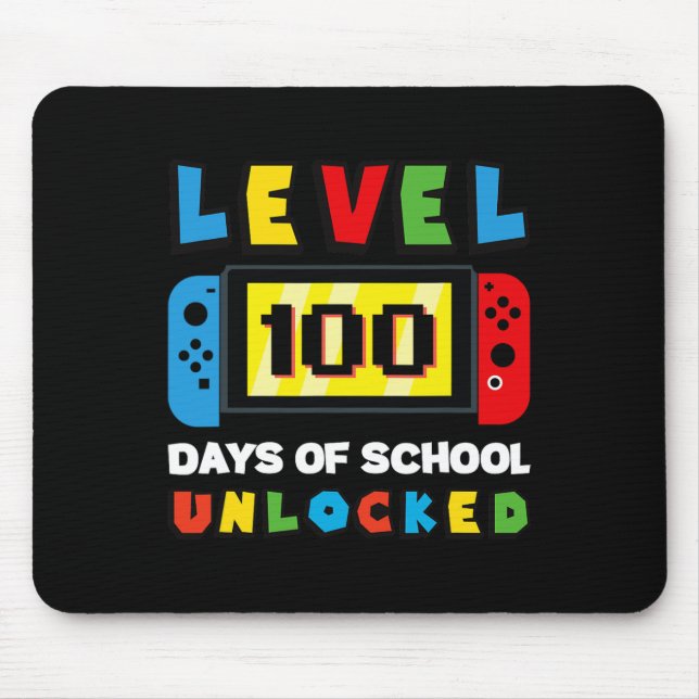 Level 100 Days of School Unlock Gamer Video Game Mousepad (Vorne)