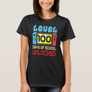 Level 100 Days of School Unlock Gamer Video Game T-Shirt