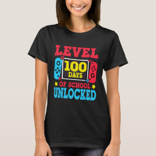 Level 100 Days of School Unlock Gamer Video Game T-Shirt
