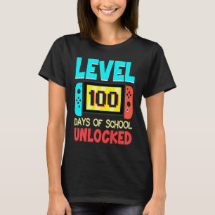 Level 100 Days of School Unlock Gamer Video Game T-Shirt