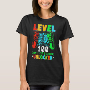 Level 100 Days of School Unlock Gamer Video Game T-Shirt