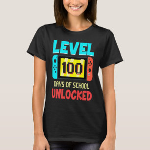 Level 100 Days of School Unlock Gamer Video Game T-Shirt