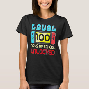 Level 100 Days of School Unlock Gamer Video Game T-Shirt
