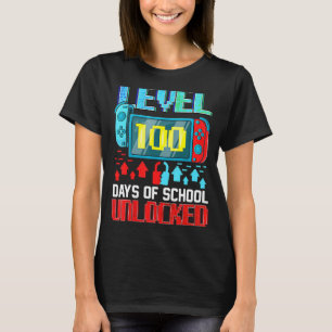 Level 100 Days of School Unlock Gamer Video Game T-Shirt