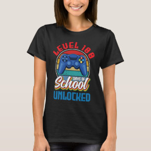 Level 100 Days of School Unlock Gamer Video Game T-Shirt