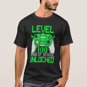 Level 100 Days of School Unlock Gamer Video Game T-Shirt