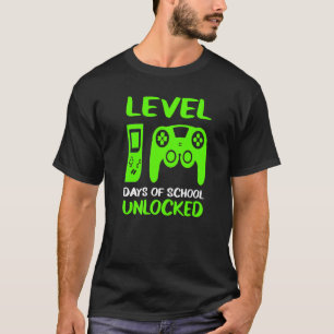 Level 100 Days of School Unlock Gamer Video Game T-Shirt