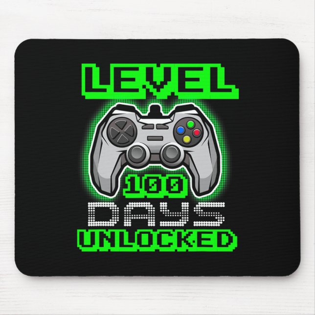 Level 100 Days of School Unlock Video Game Boys Mousepad (Vorne)