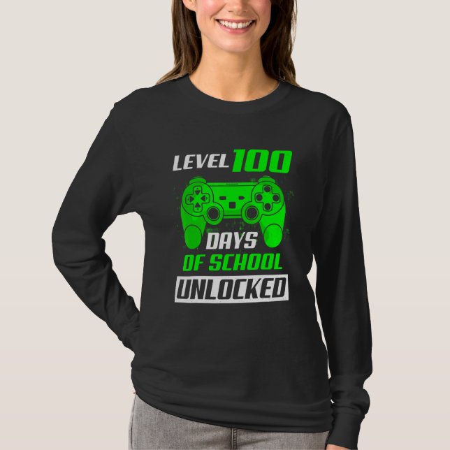 Level 100 Days Of School Unlocked 100th Day Video  T-Shirt (Vorderseite)