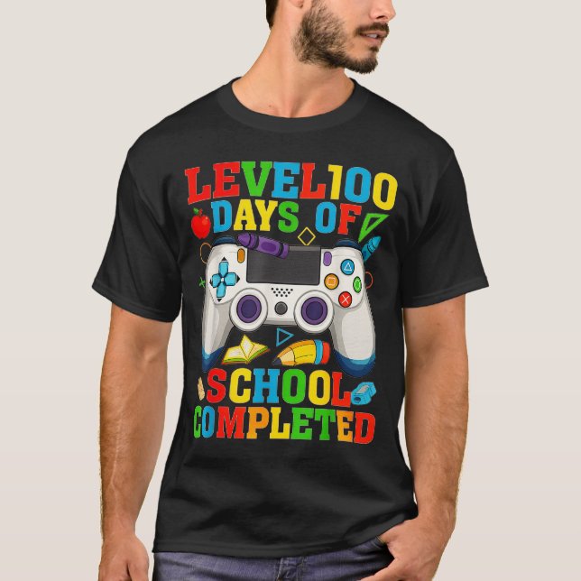 Level 100 Days Of School Unlocked Boys 100th Day O T-Shirt (Vorderseite)
