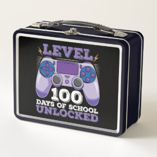Level 100 Days of School Unlocks Gaming Metall Brotdose