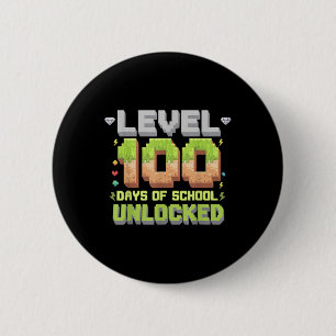 Level 100 Days of School Unlocks Gaming Pixel 100 Button