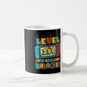 Level 100 Days of School Unlocks Gaming Pixel 100 Kaffeetasse