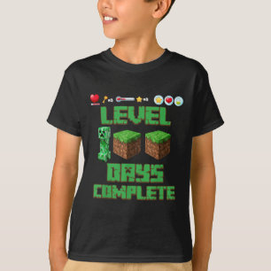 Level 100 Days of School Unlocks Gaming Pixel 100 T-Shirt