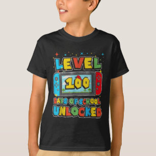 Level 100 Days of School Unlocks Gaming Pixel 100 T-Shirt