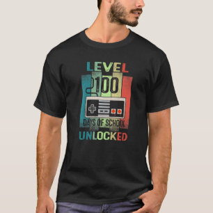 Level 100 Days of School Unlocks Gaming Video Gam T-Shirt
