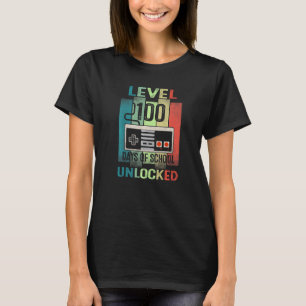 Level 100 Days of School Unlocks Gaming Video Gam T-Shirt