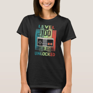 Level 100 Days of School Unlocks Gaming Video Gam T-Shirt